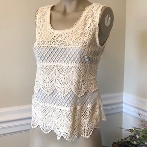 Charlotte Russe Cream Lace Top Camisole
